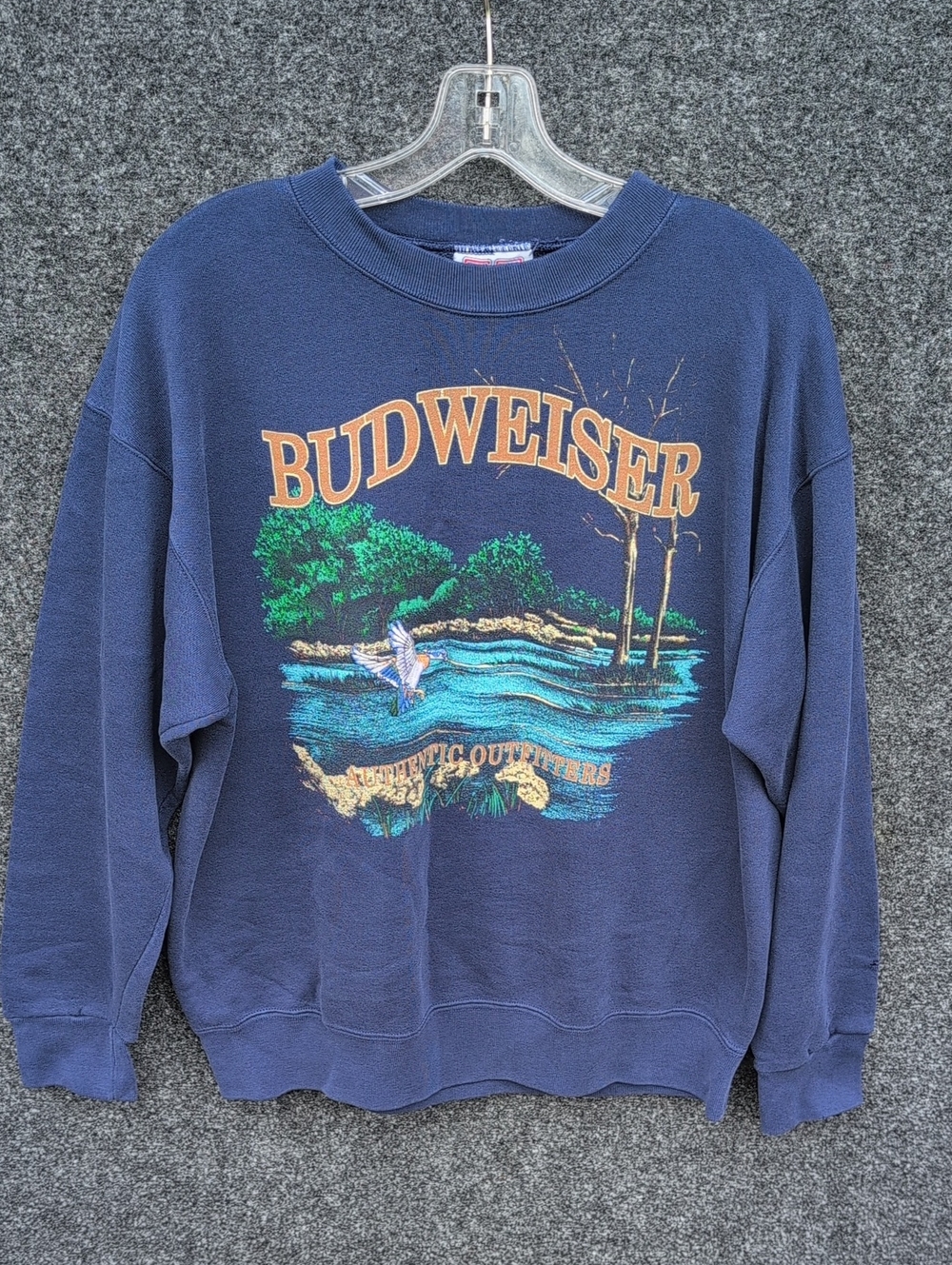 Budweiser Navy Scenic Graphic Crewneck Sweatshirt